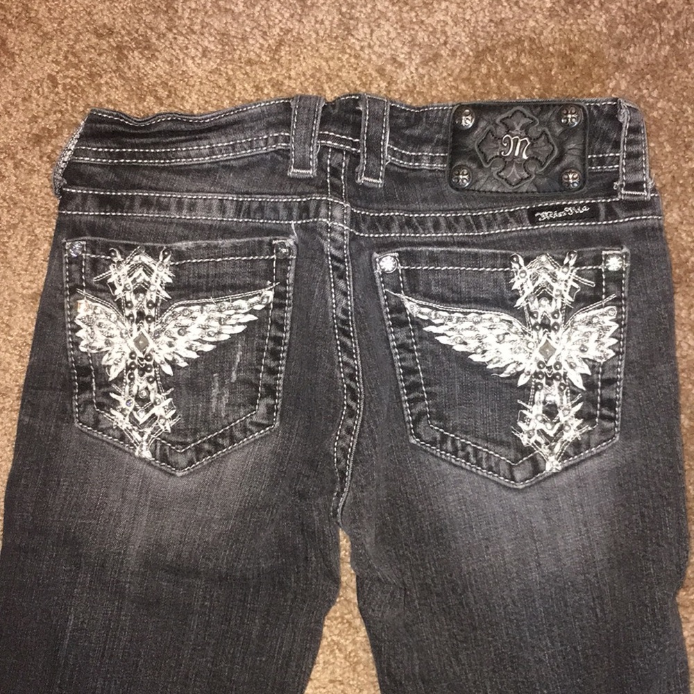 Miss Me Jeans, boot cut, dark (black denim)SO CUTE